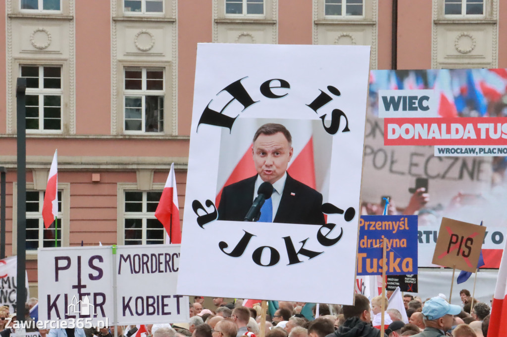 Fotorelacja: Wiec Donalda Tuska we Wrocławiu.