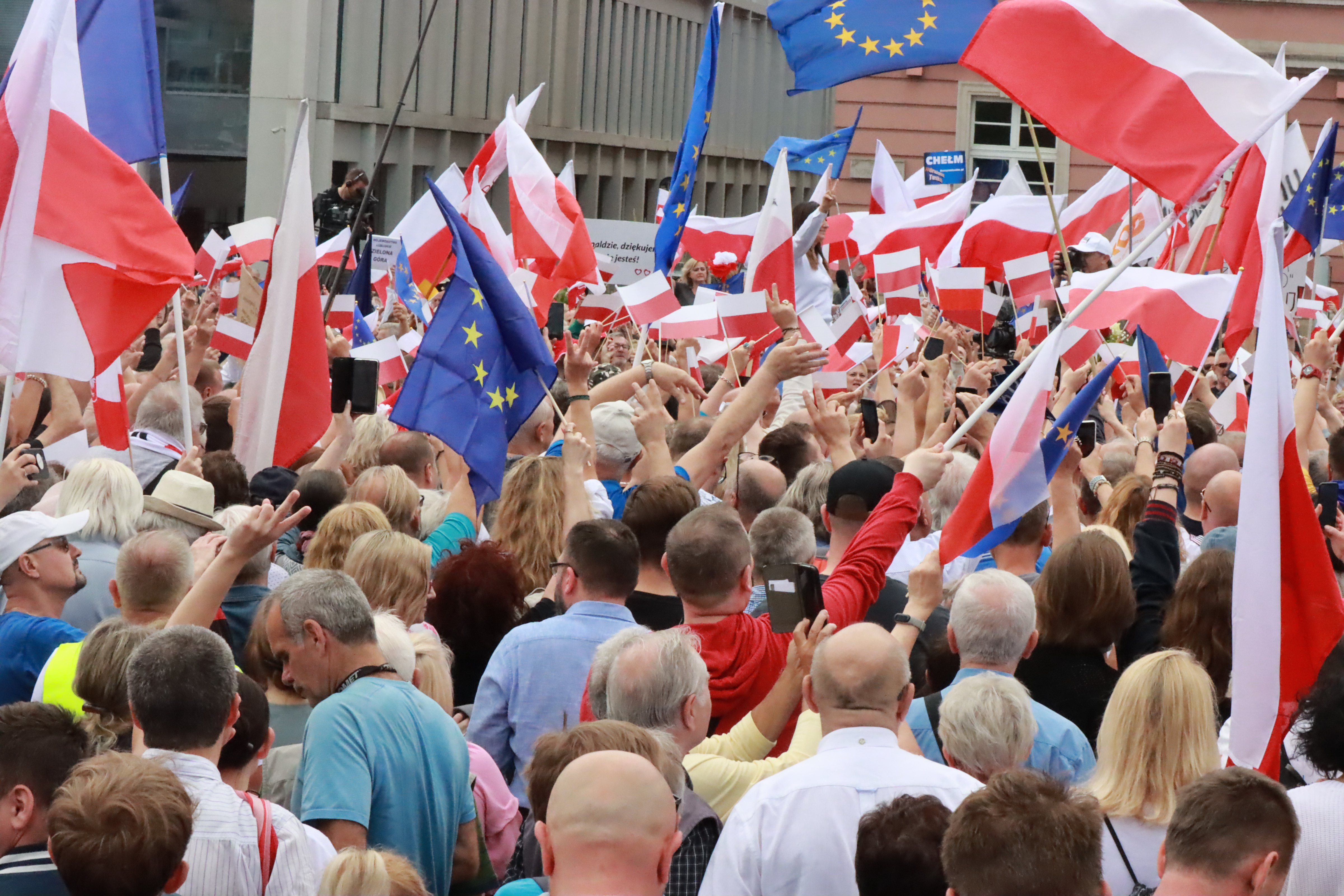 Fotorelacja: Wiec Donalda Tuska we Wrocławiu.