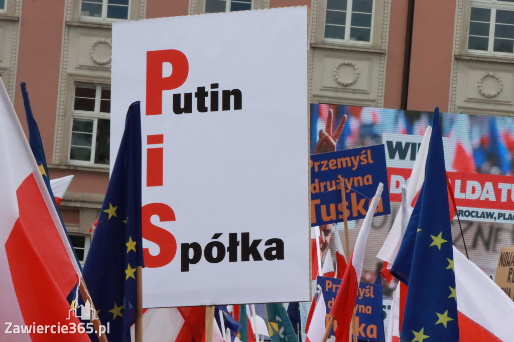 Fotorelacja: Wiec Donalda Tuska we Wrocławiu.