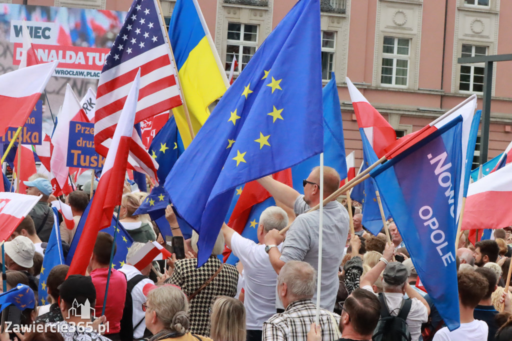Fotorelacja: Wiec Donalda Tuska we Wrocławiu.