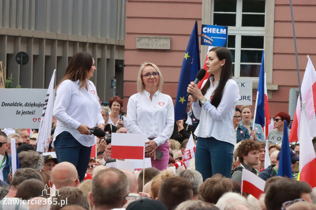 Fotorelacja: Wiec Donalda Tuska we Wrocławiu.