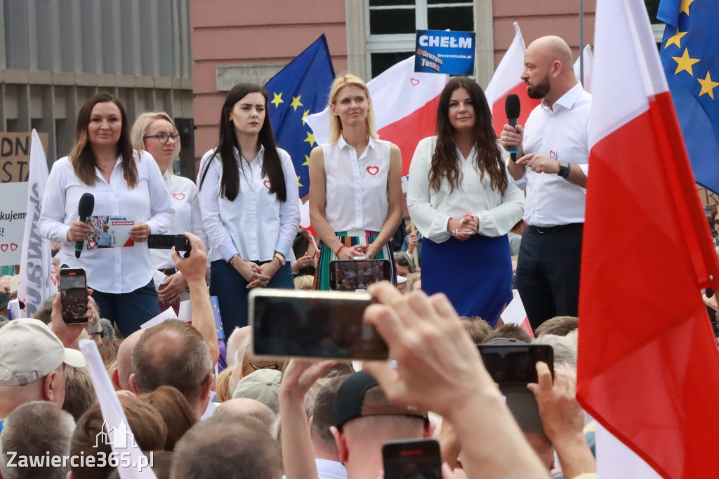 Fotorelacja: Wiec Donalda Tuska we Wrocławiu.