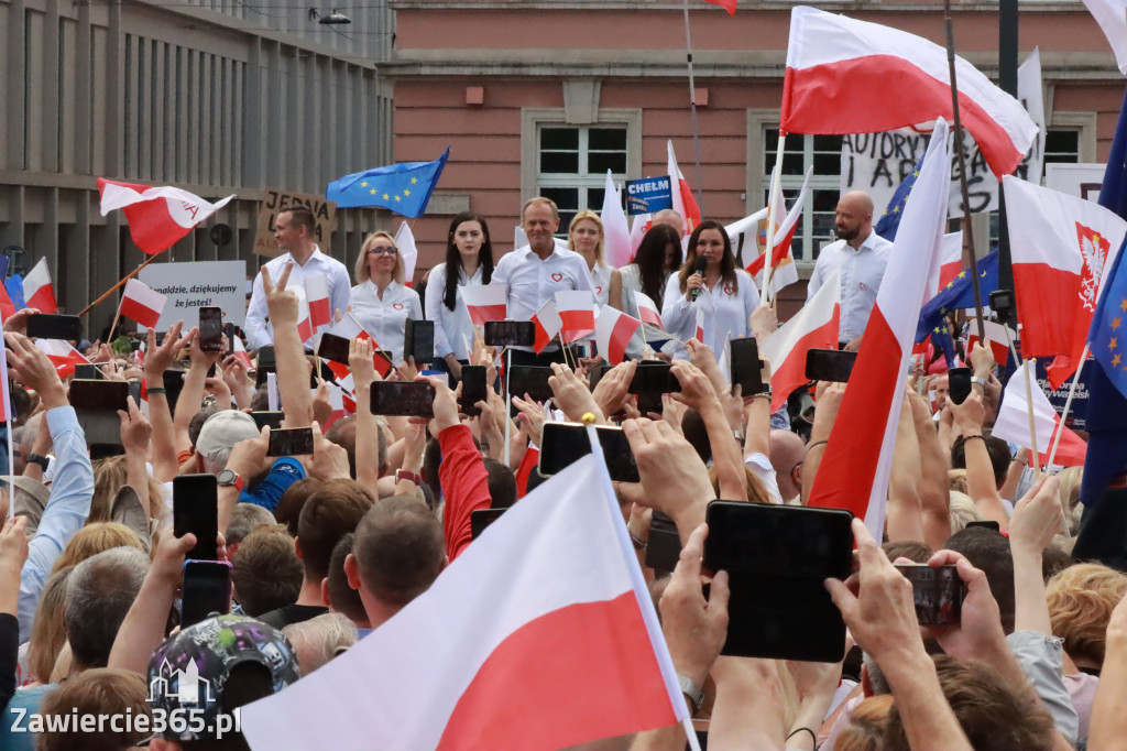 Fotorelacja: Wiec Donalda Tuska we Wrocławiu.