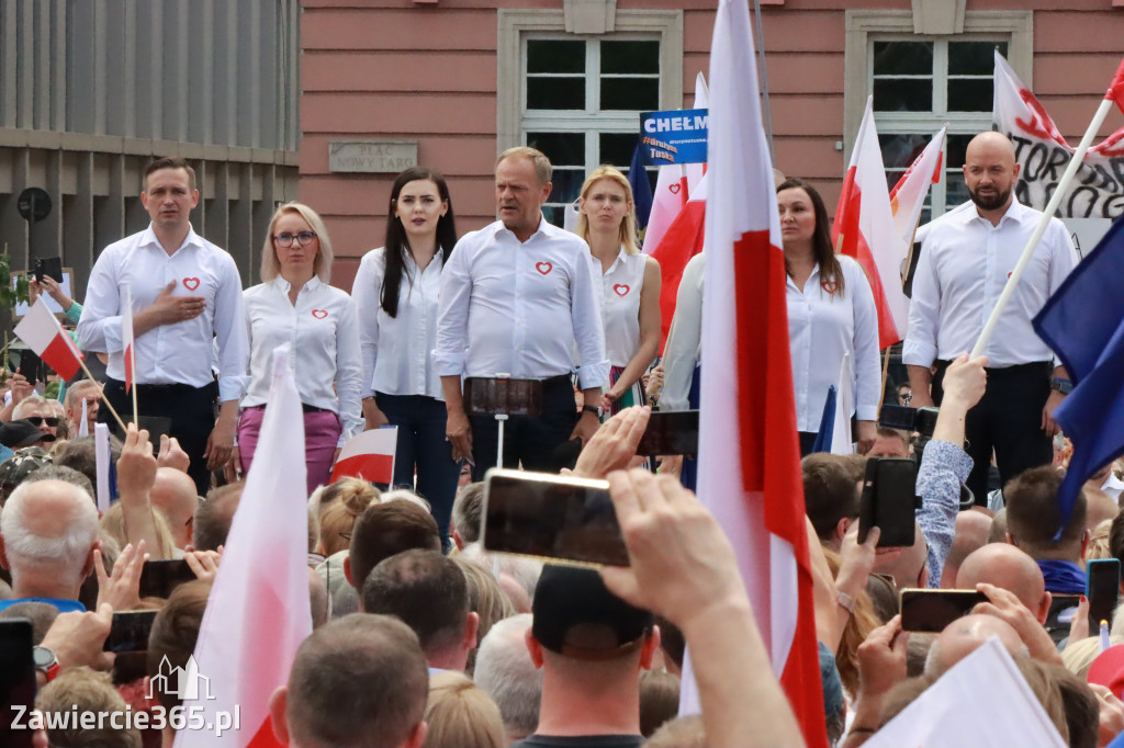 Fotorelacja: Wiec Donalda Tuska we Wrocławiu.