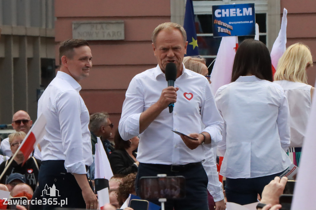 Fotorelacja: Wiec Donalda Tuska we Wrocławiu.