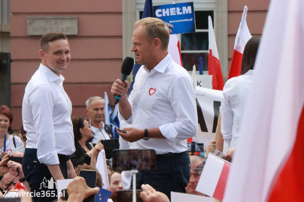 Fotorelacja: Wiec Donalda Tuska we Wrocławiu.