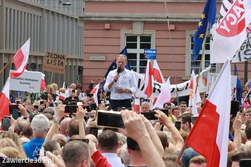 Fotorelacja: Wiec Donalda Tuska we Wrocławiu.