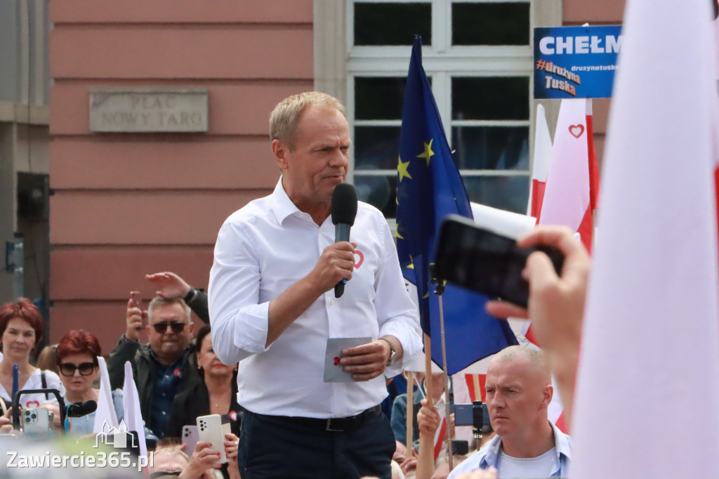 Fotorelacja: Wiec Donalda Tuska we Wrocławiu.