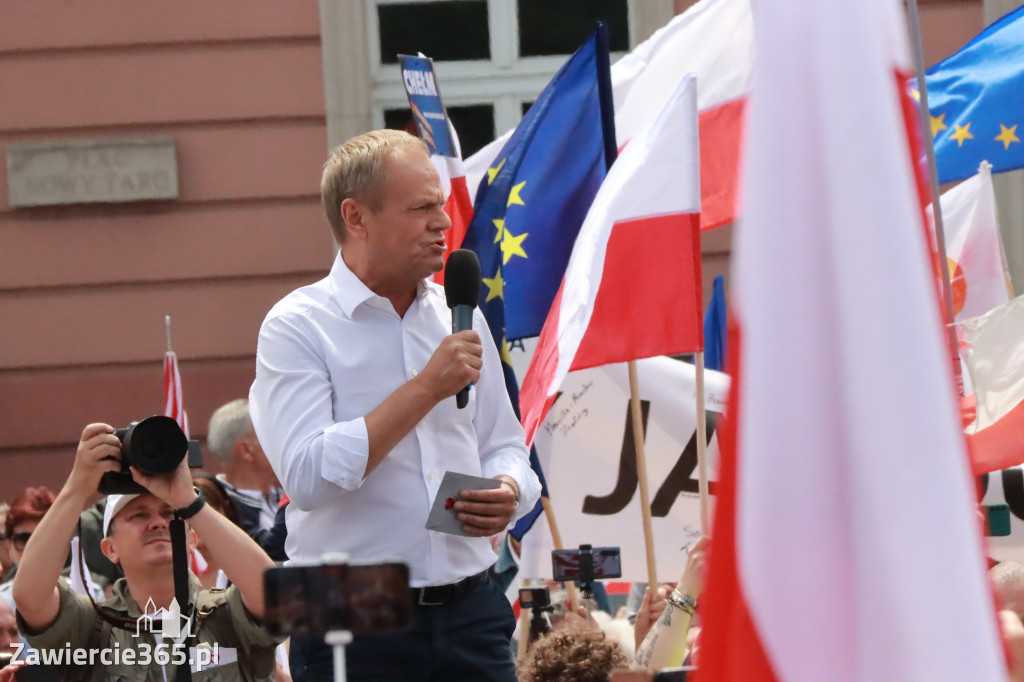 Fotorelacja: Wiec Donalda Tuska we Wrocławiu.