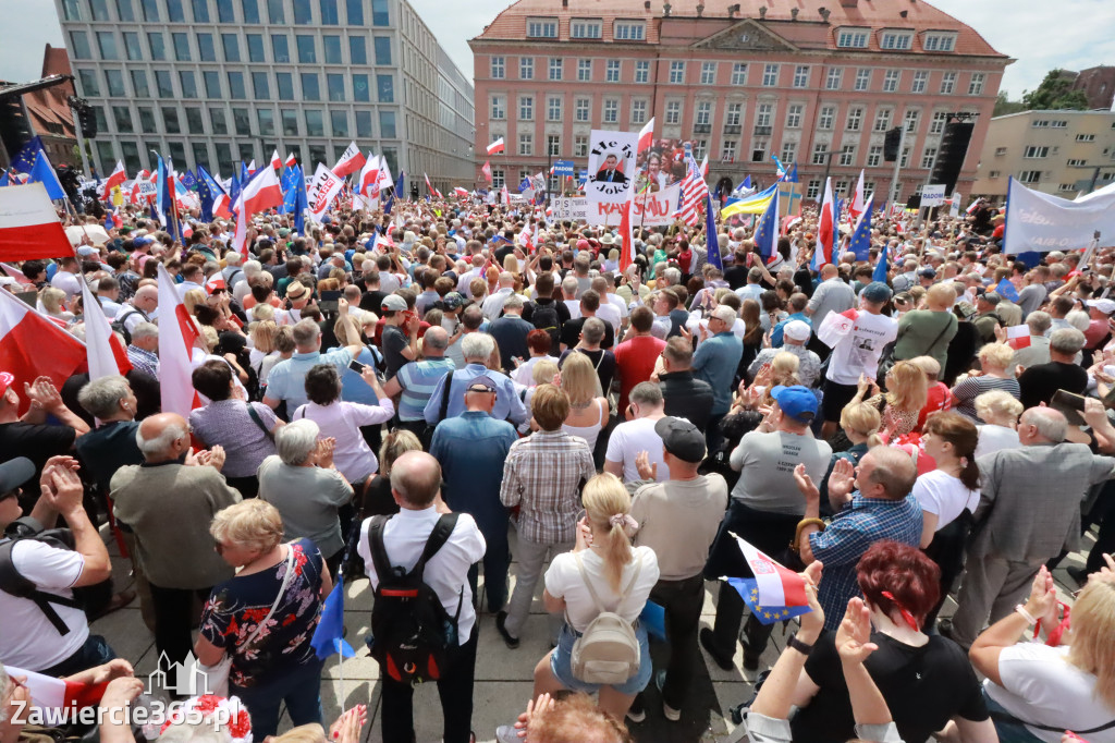 Fotorelacja: Wiec Donalda Tuska we Wrocławiu.