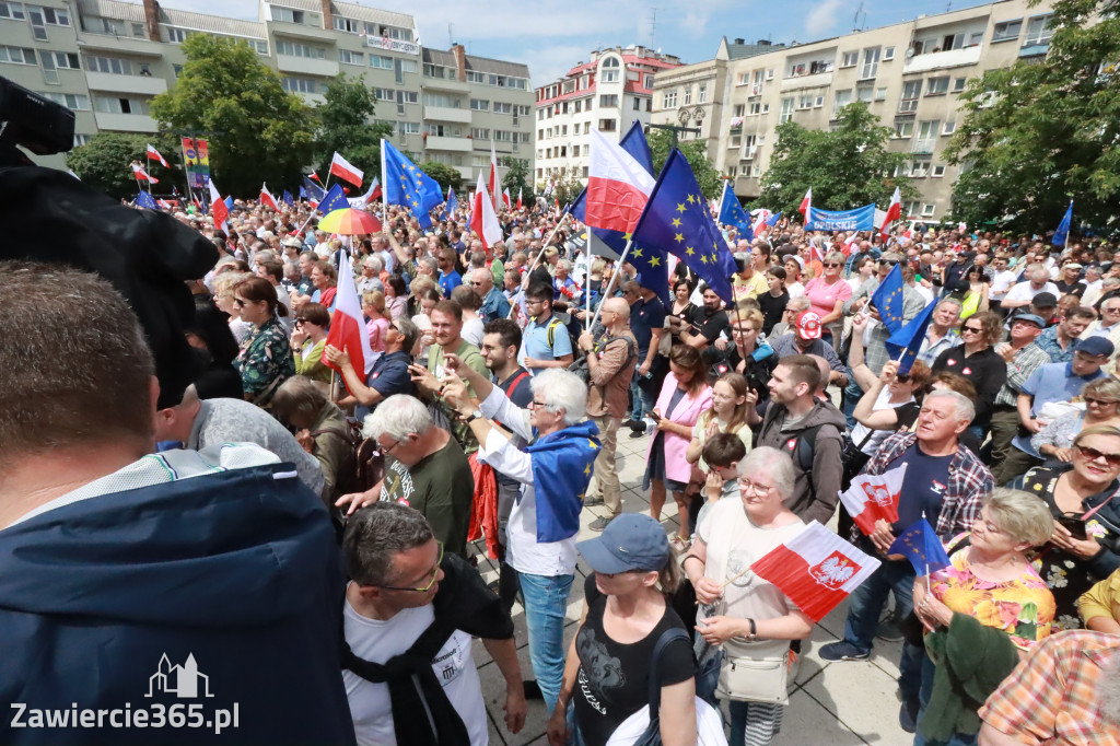 Fotorelacja: Wiec Donalda Tuska we Wrocławiu.