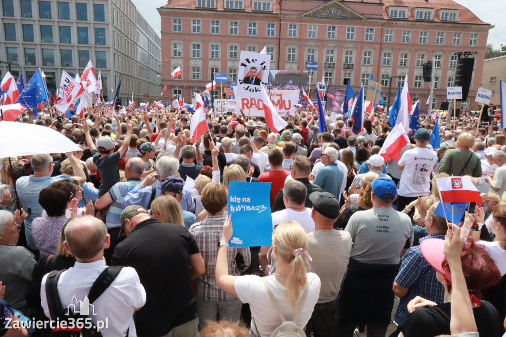 Fotorelacja: Wiec Donalda Tuska we Wrocławiu.