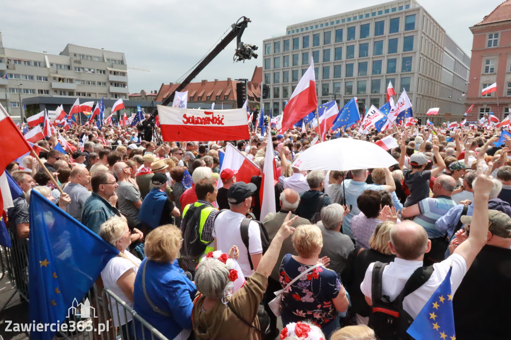 Fotorelacja: Wiec Donalda Tuska we Wrocławiu.
