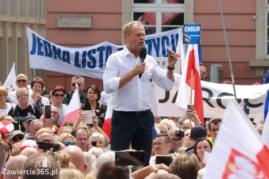 Fotorelacja: Wiec Donalda Tuska we Wrocławiu.