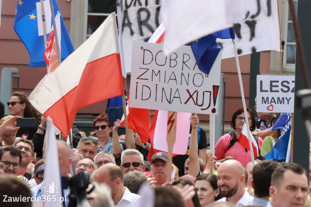Fotorelacja: Wiec Donalda Tuska we Wrocławiu.