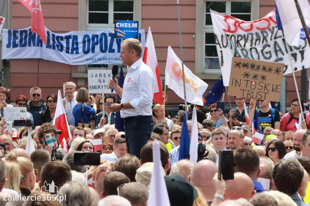 Fotorelacja: Wiec Donalda Tuska we Wrocławiu.