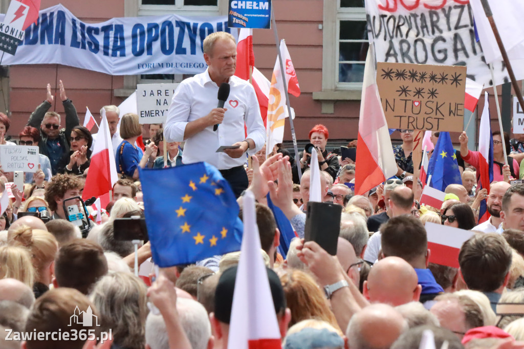 Fotorelacja: Wiec Donalda Tuska we Wrocławiu.