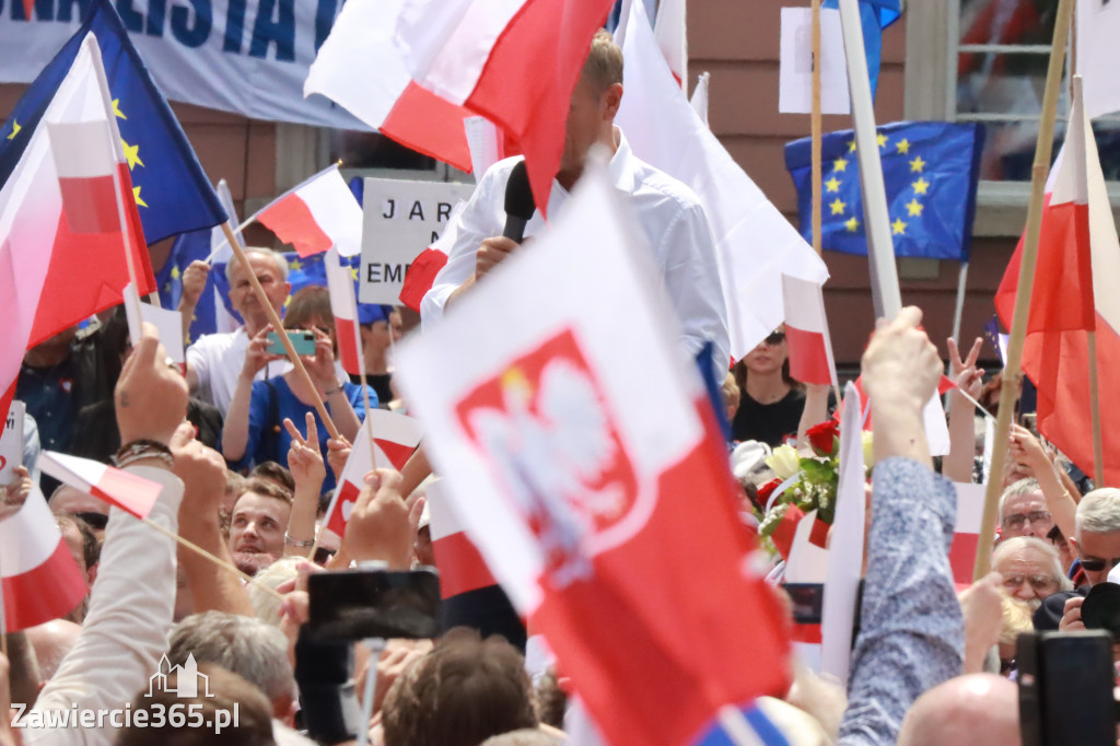 Fotorelacja: Wiec Donalda Tuska we Wrocławiu.