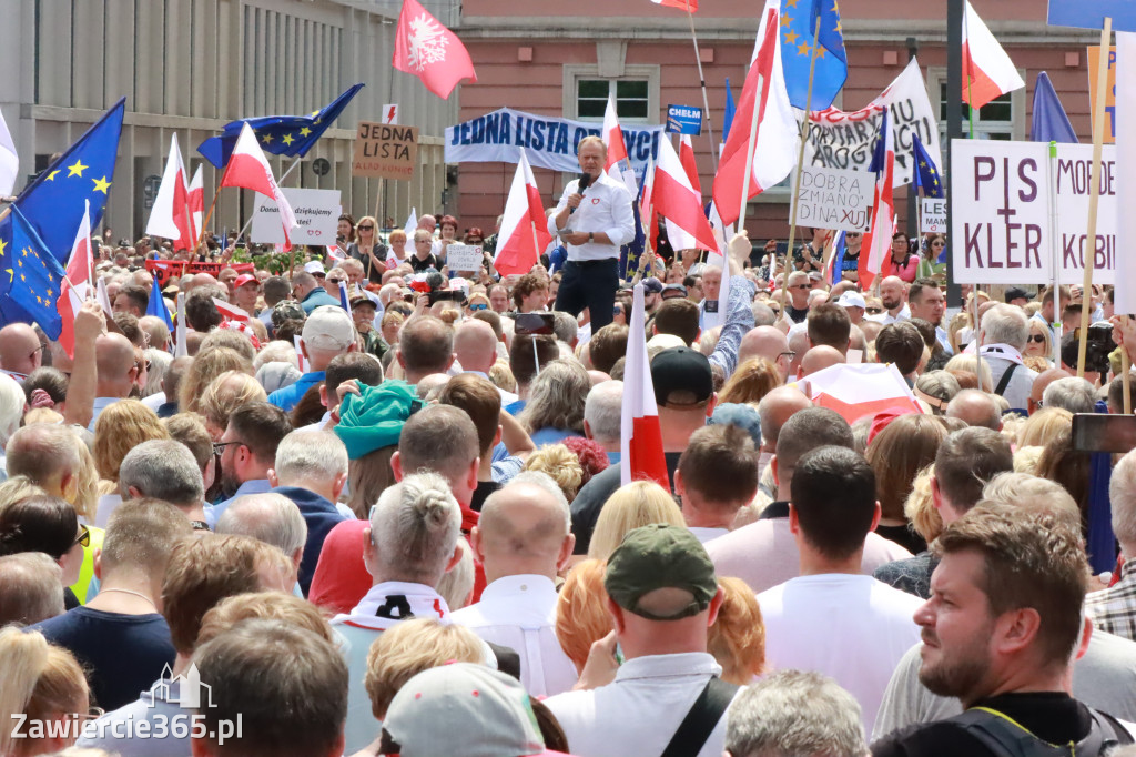 Fotorelacja: Wiec Donalda Tuska we Wrocławiu.