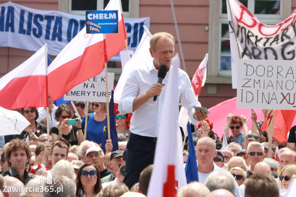 Fotorelacja: Wiec Donalda Tuska we Wrocławiu.