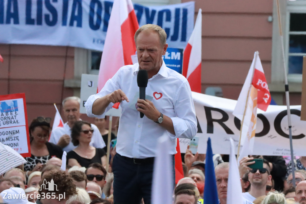 Fotorelacja: Wiec Donalda Tuska we Wrocławiu.