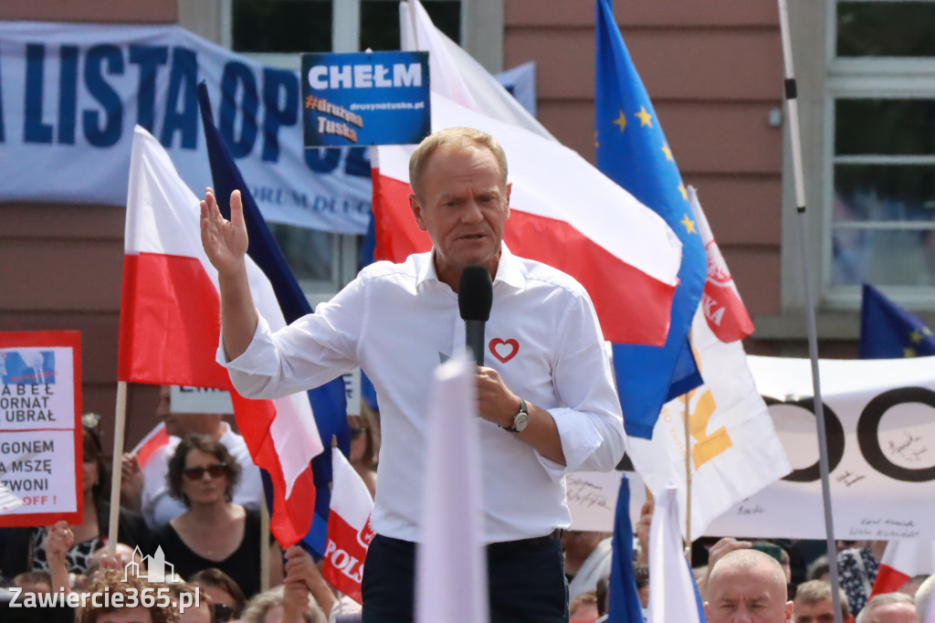 Fotorelacja: Wiec Donalda Tuska we Wrocławiu.