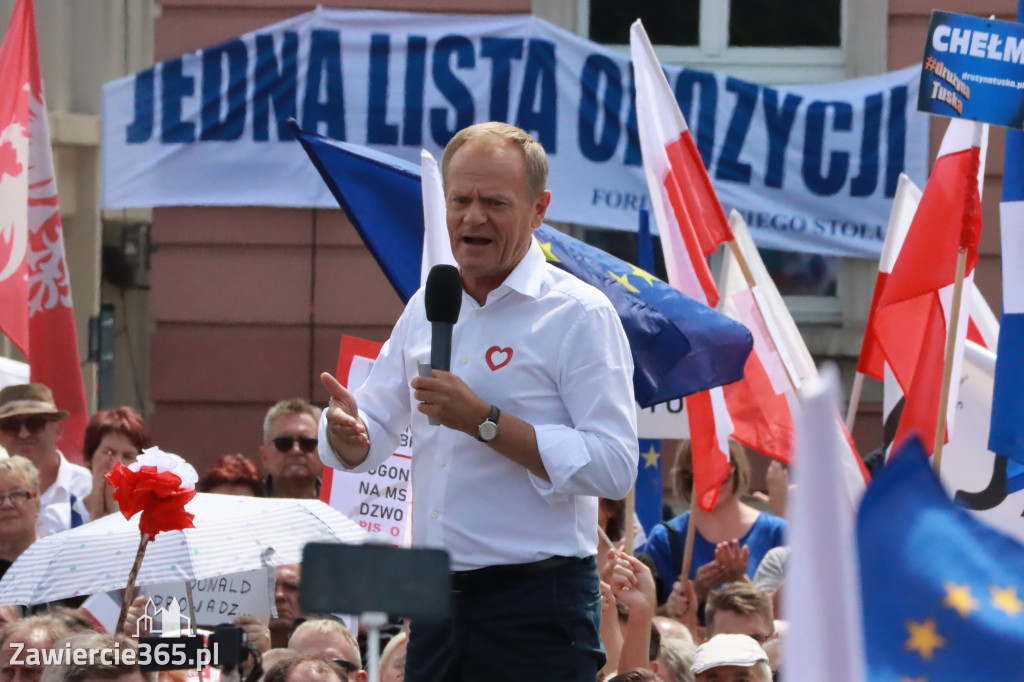 Fotorelacja: Wiec Donalda Tuska we Wrocławiu.