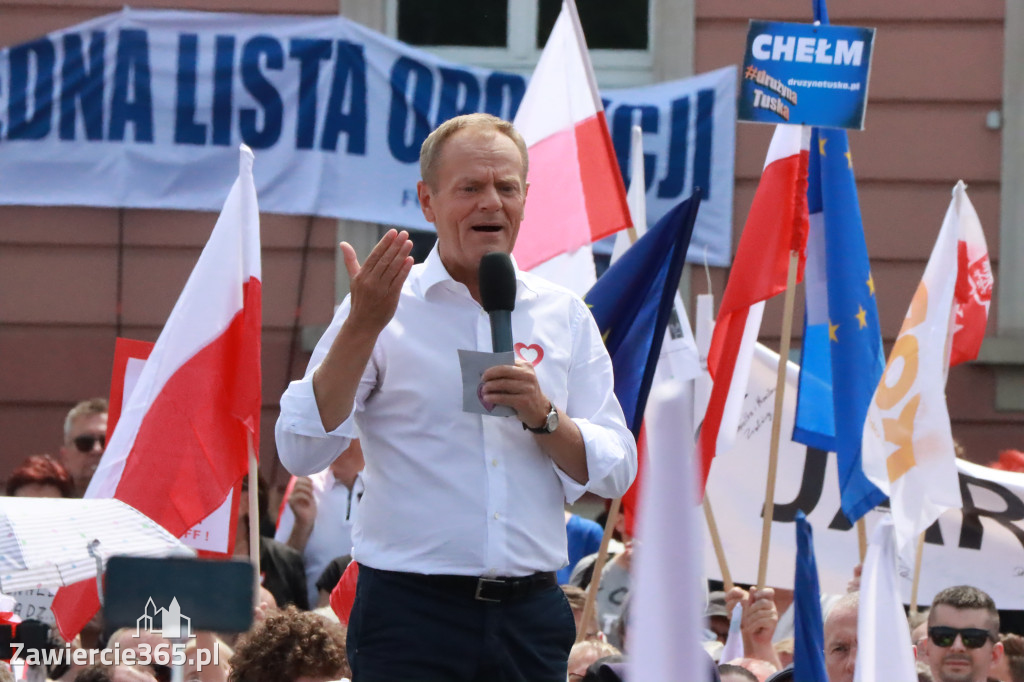 Fotorelacja: Wiec Donalda Tuska we Wrocławiu.
