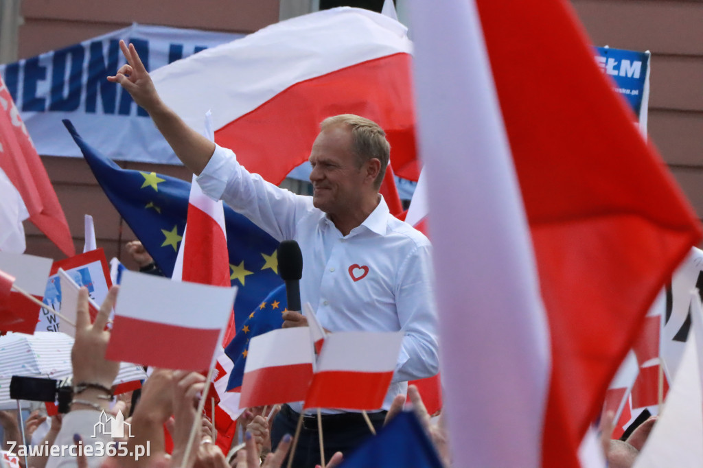 Fotorelacja: Wiec Donalda Tuska we Wrocławiu.