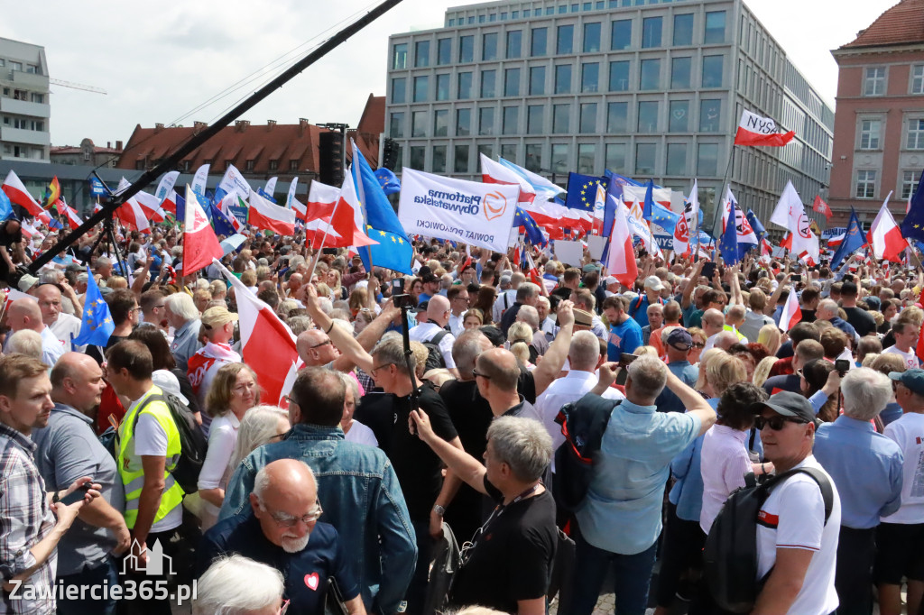 Fotorelacja: Wiec Donalda Tuska we Wrocławiu.