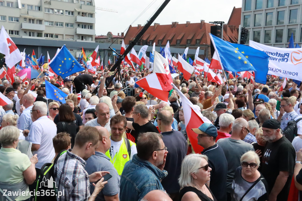 Fotorelacja: Wiec Donalda Tuska we Wrocławiu.
