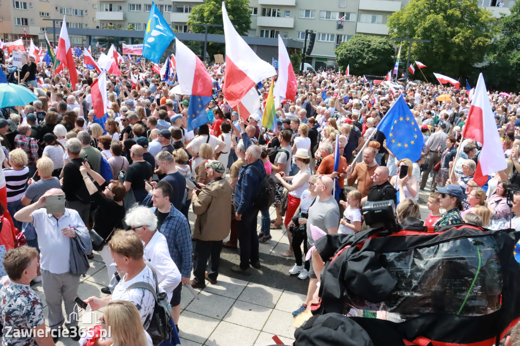 Fotorelacja: Wiec Donalda Tuska we Wrocławiu.