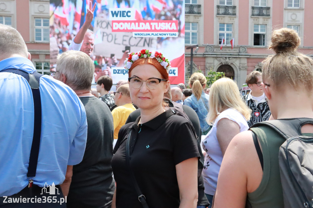 Fotorelacja: Wiec Donalda Tuska we Wrocławiu.