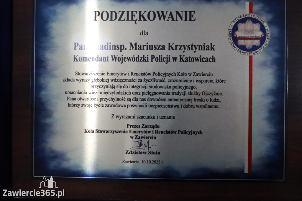 Fotorelacja I: 20-lecie zawierciańskiego Stowarzyszenia Emerytów i Rencistów Policyjnych