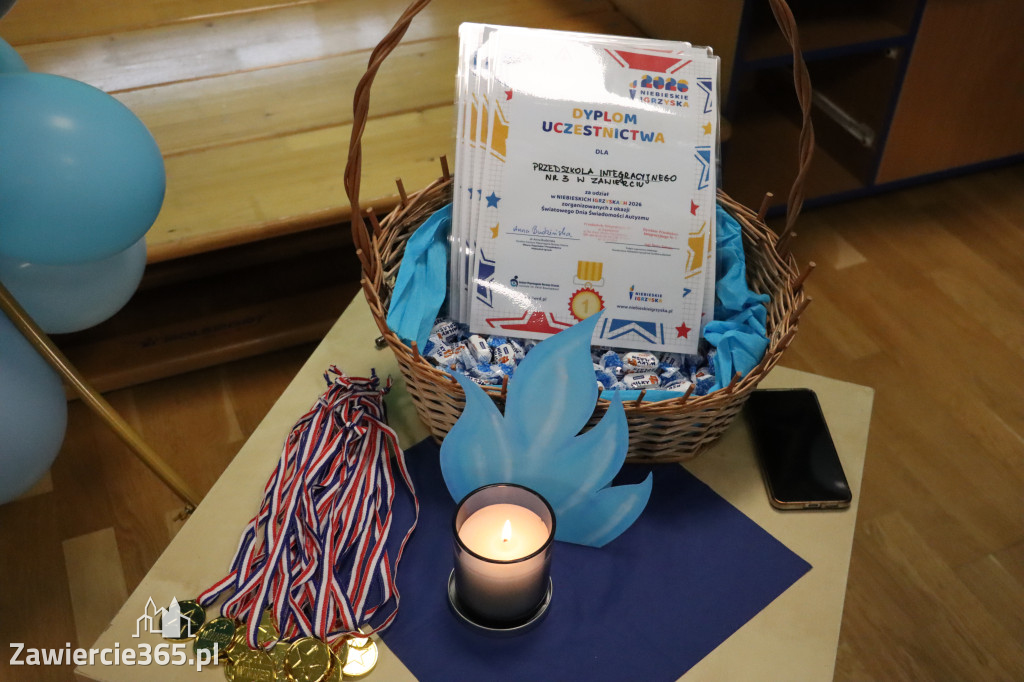 Fotorelacja: NIEBIESKIE IGRZYSKA w Przedszkolu Integracyjnym nr 3 w Zawierciu