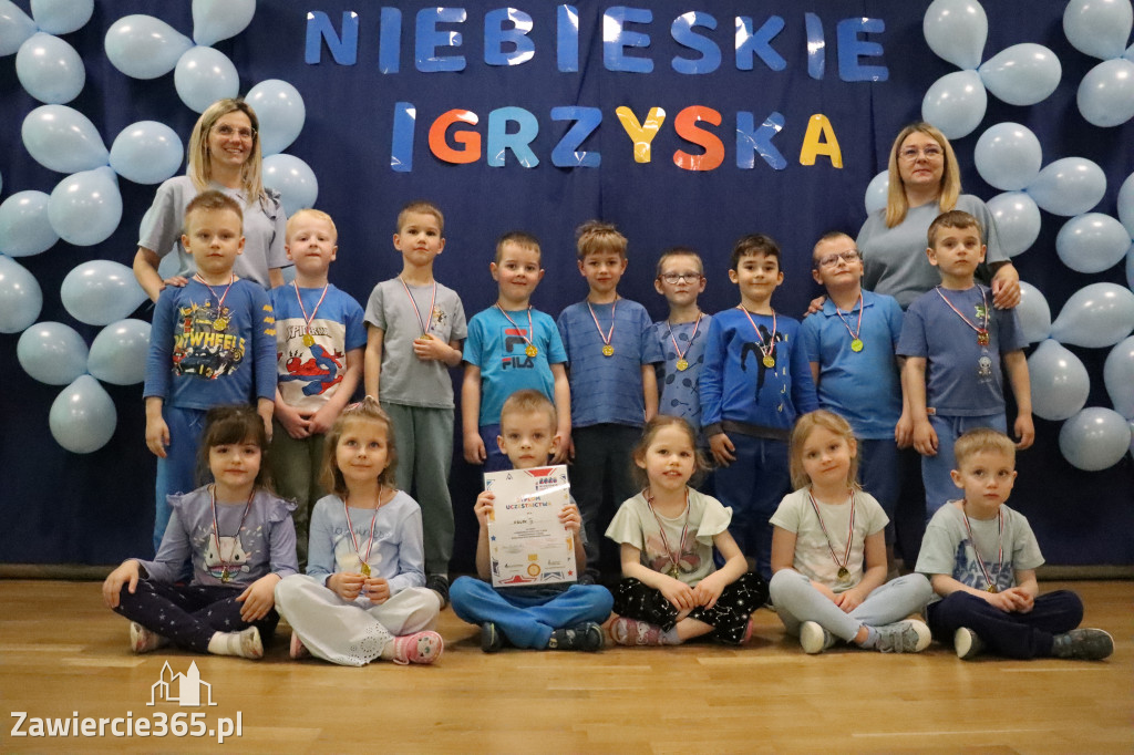 Fotorelacja: NIEBIESKIE IGRZYSKA w Przedszkolu Integracyjnym nr 3 w Zawierciu