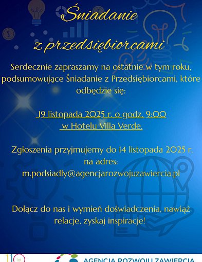 Już wkrótce ostatnie w tym roku Śniadanie z Przedsiębiorcami w Zawierciu!-60455
